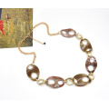 2021 deep color acrylic and resin link gold plated necklace chain